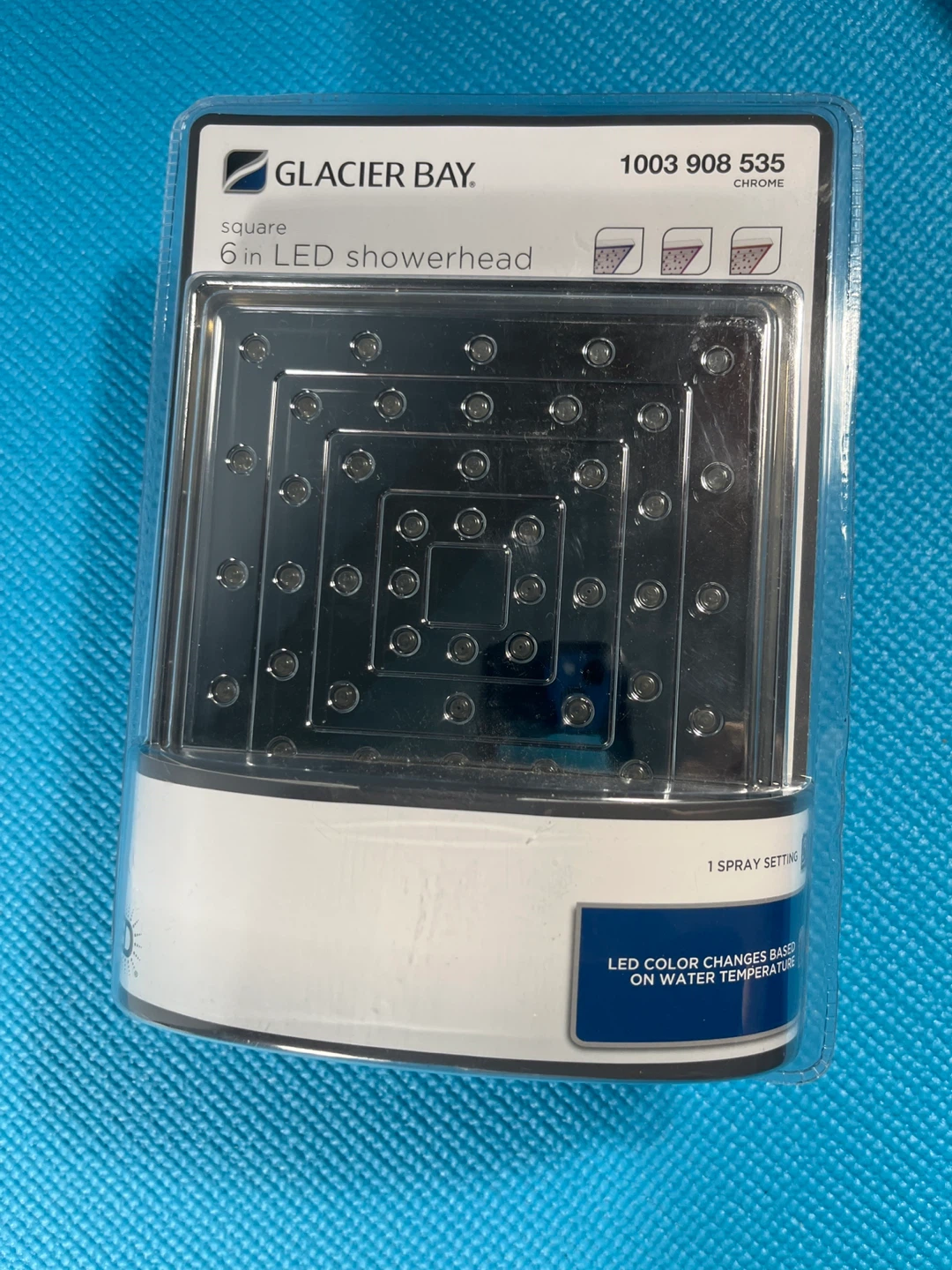 Glacier Bay Square 6 in LED Showerhead - photo 2