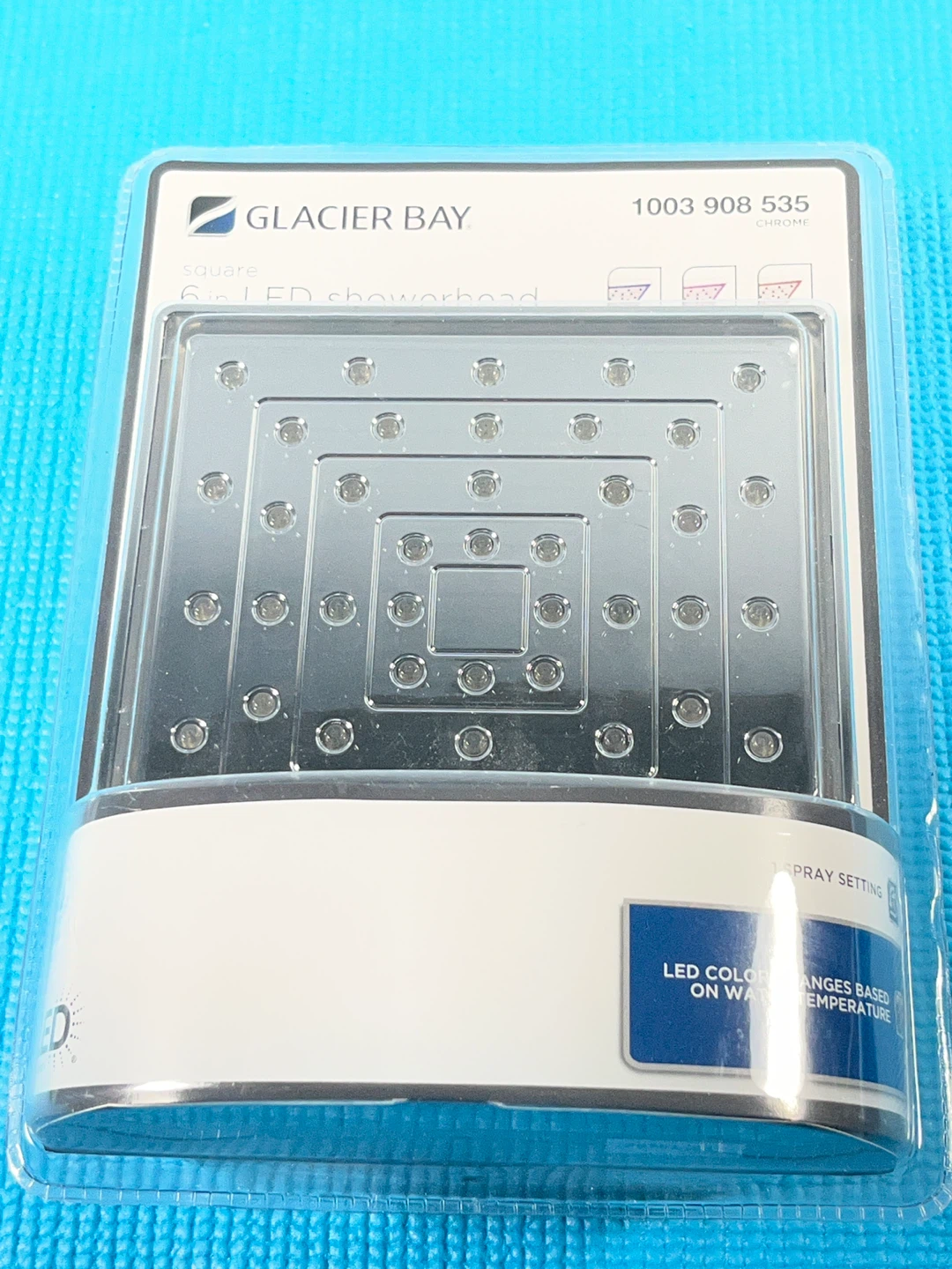 Glacier Bay Square 6 in LED Showerhead