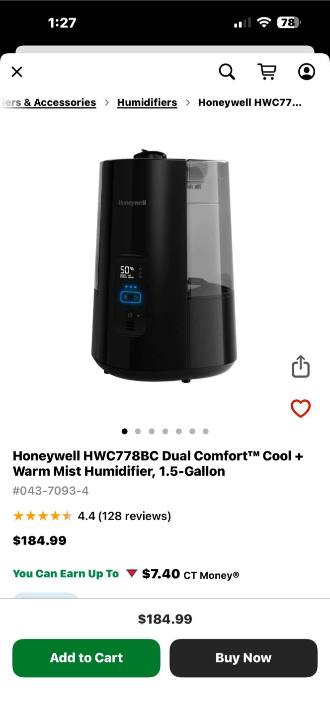 Honeywell Dual Comfort Cool Warm Mist Humidifier - photo 5