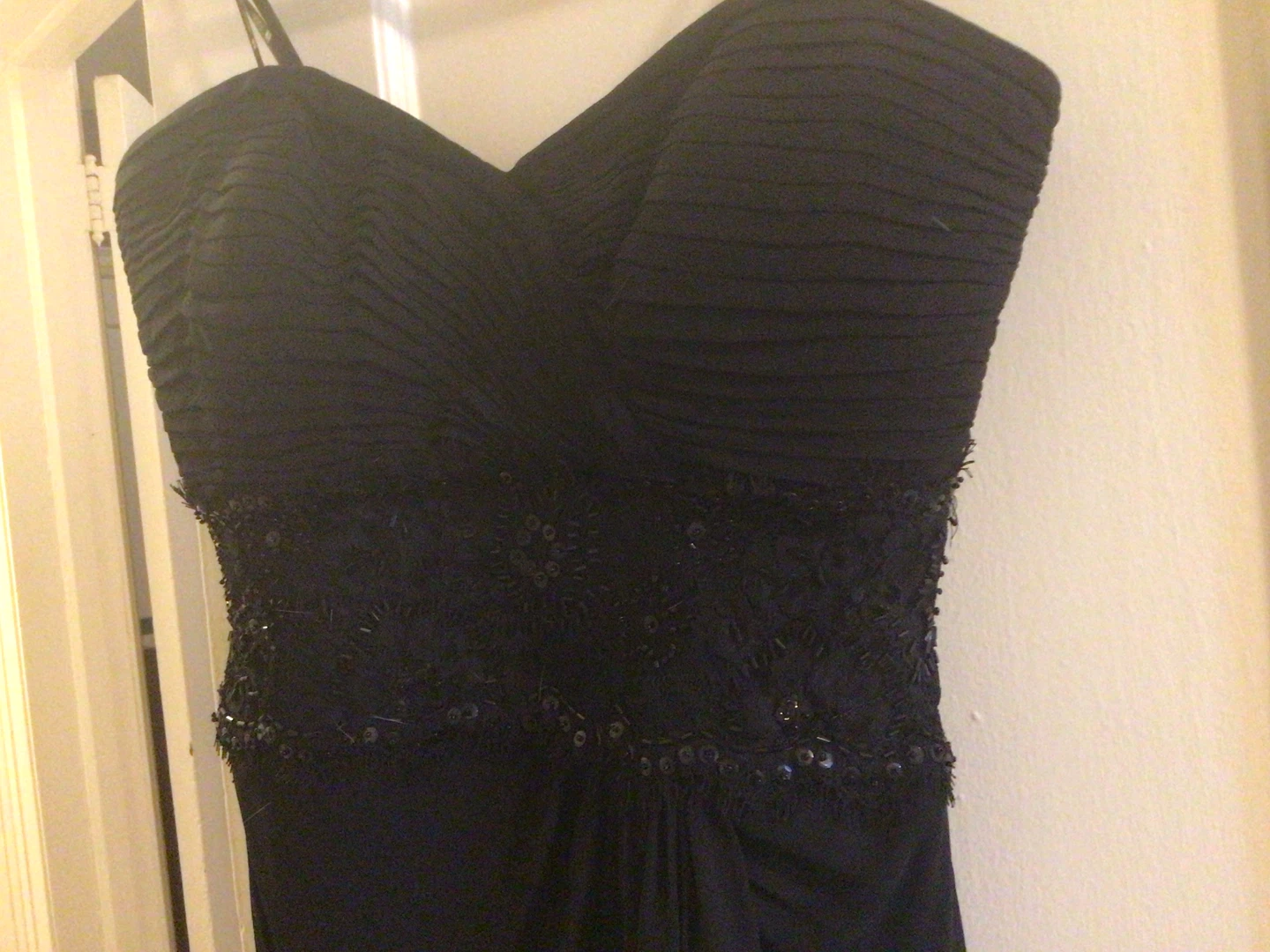 Black Lace Bolero & Beaded Strapless Dress - photo 2