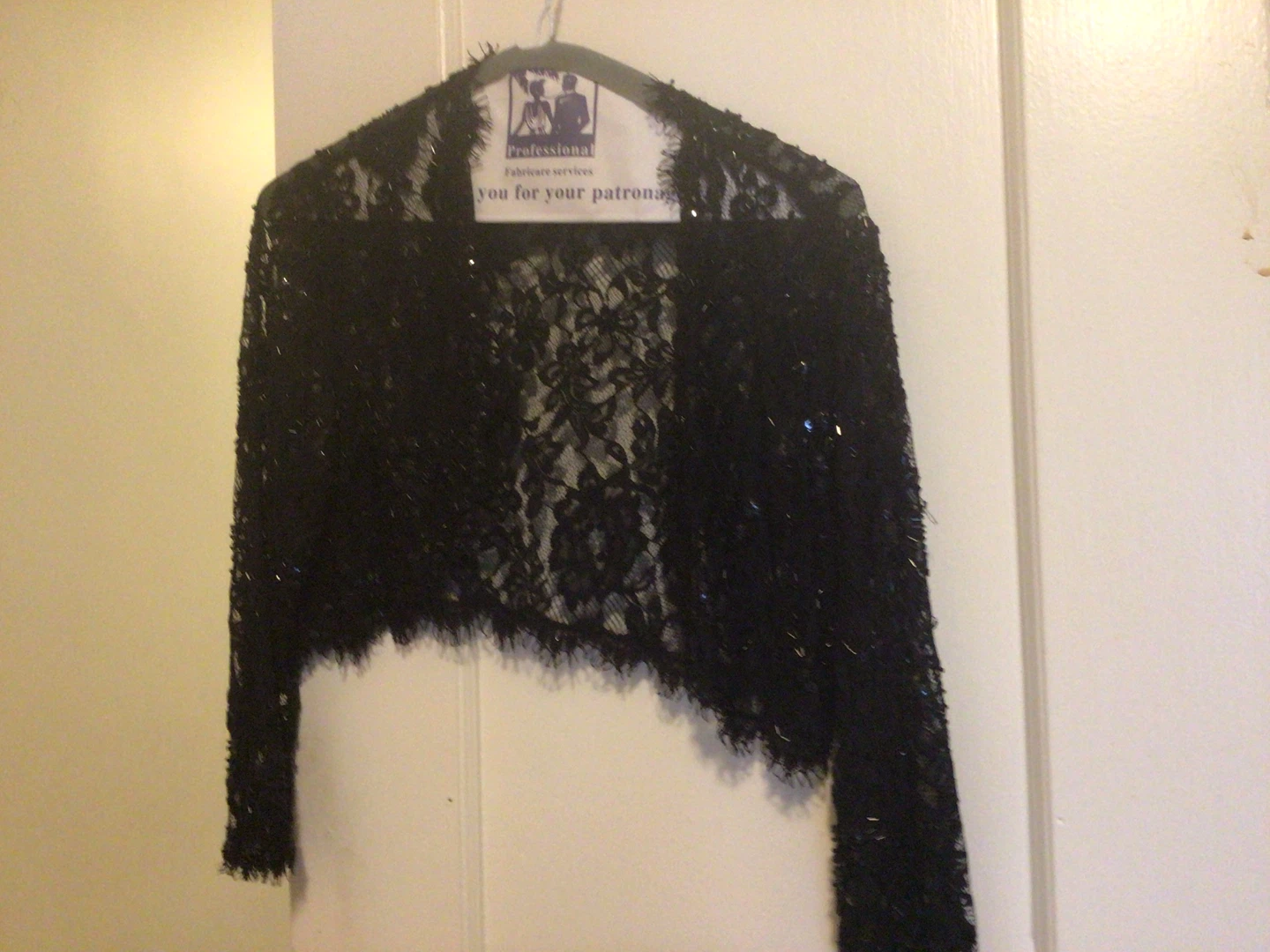 Black Lace Bolero & Beaded Strapless Dress - photo 3