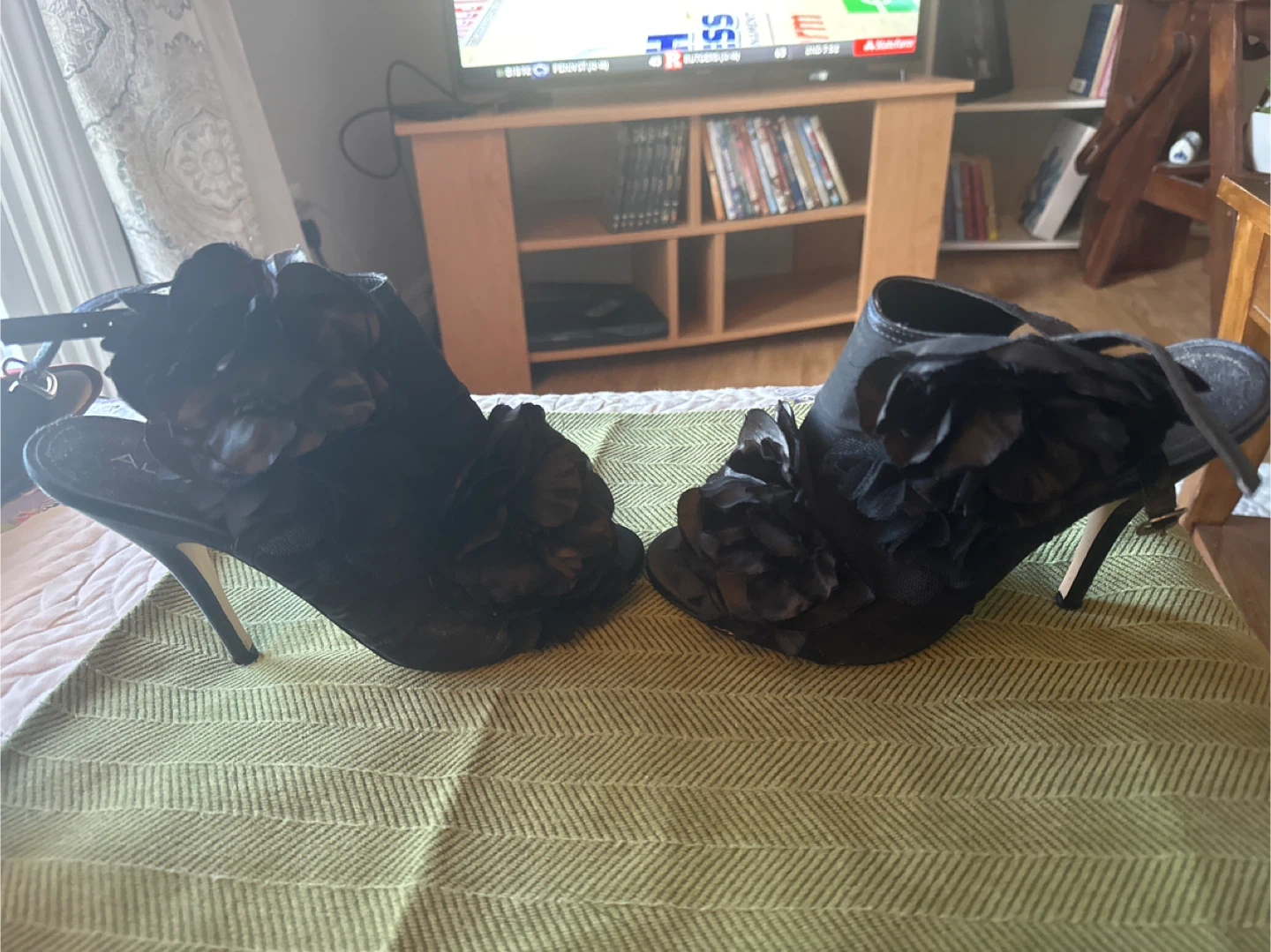 ALDO Black Floral High Heel Sandals Size 40