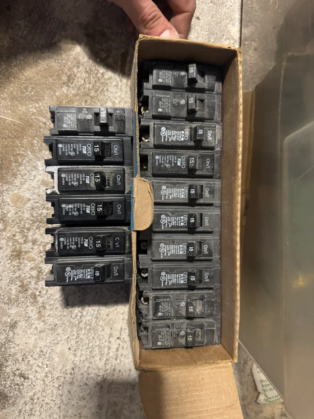 Electrical lot Assorted Circuit Breakers and gang boxes