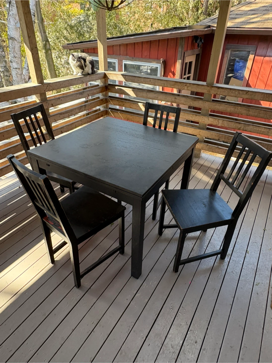 Square Dining Table and 4 Chairs Set