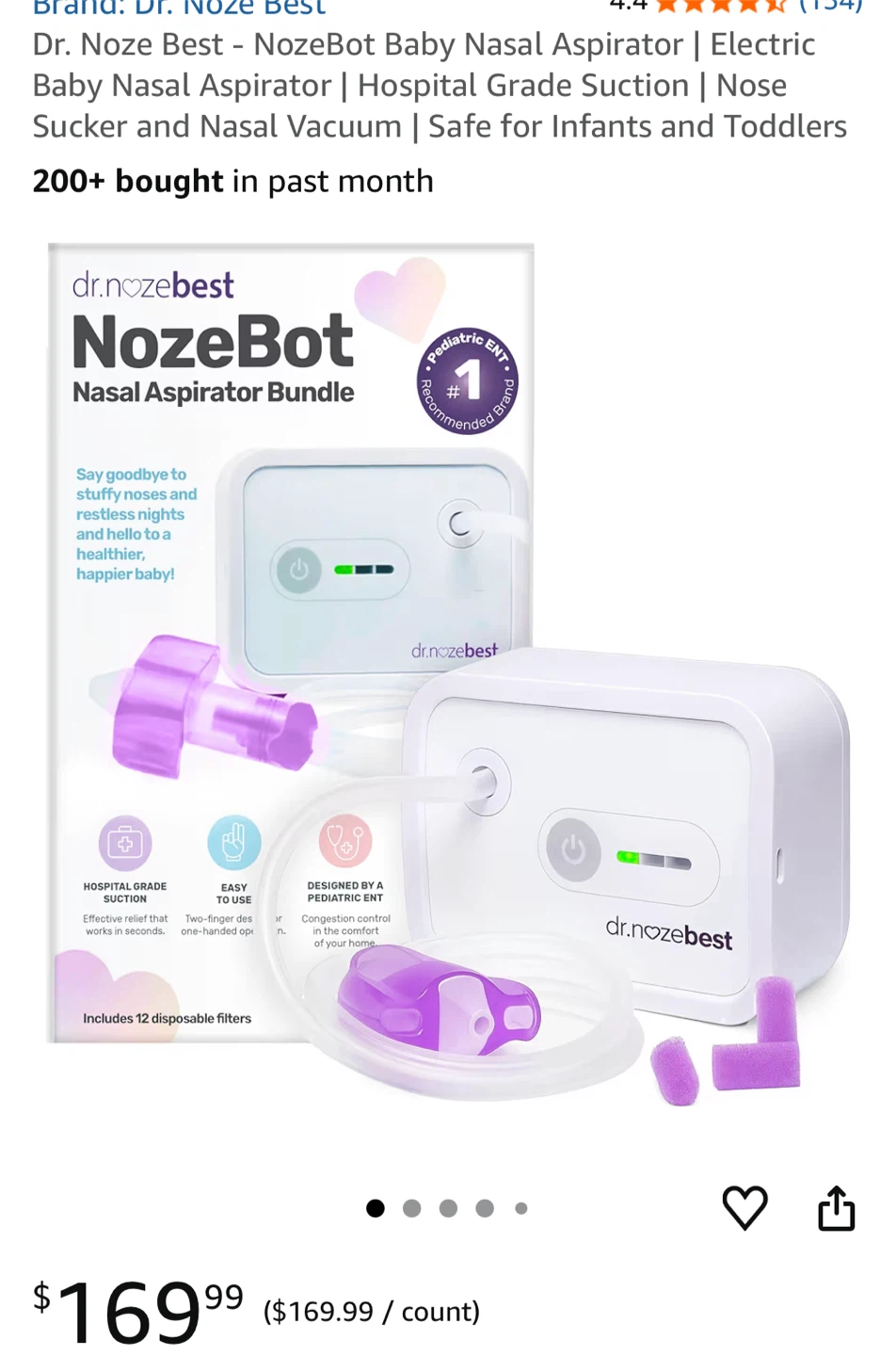 Dr. Noze Best - Baby Nasal Aspirator  w/Hospital Grade Suction