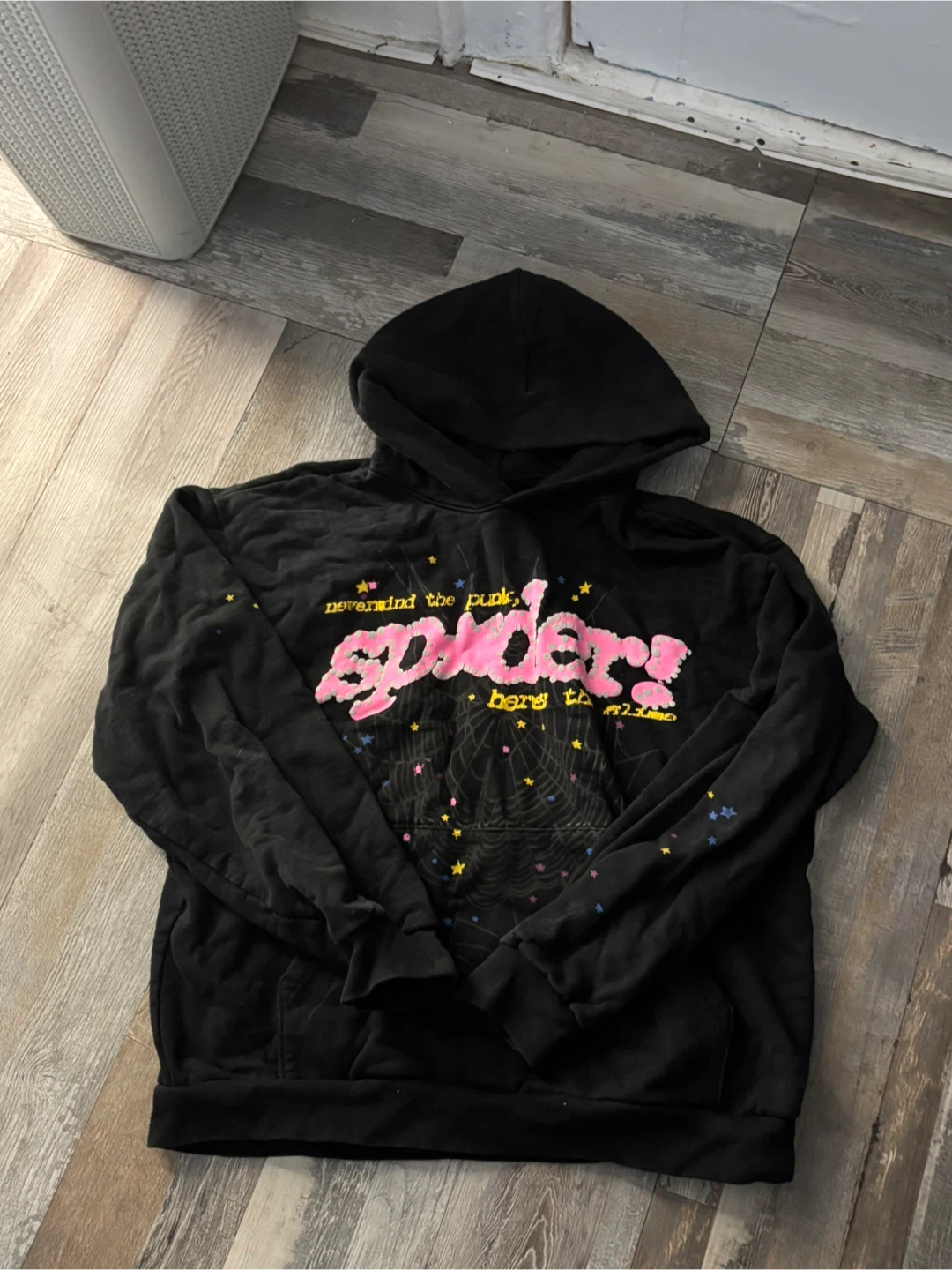 Black "Spiders" Graphic Hoodie - photo 2