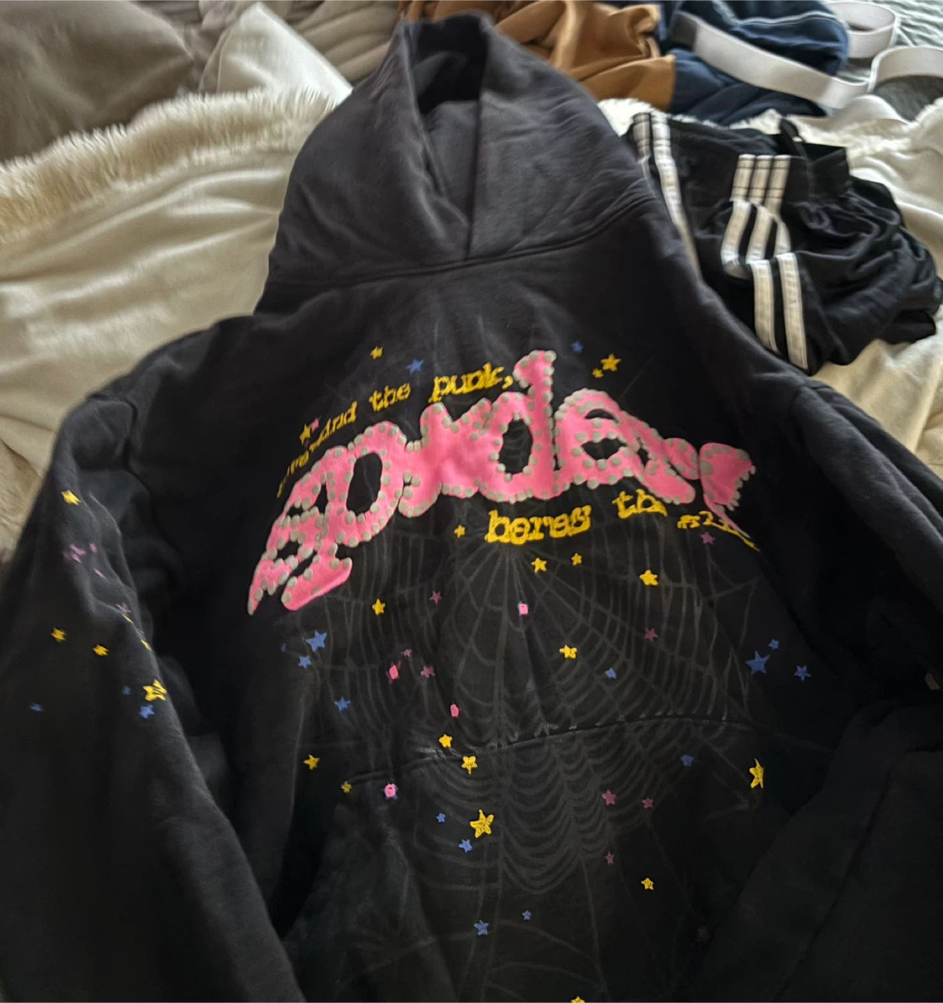 Black "Spiders" Graphic Hoodie