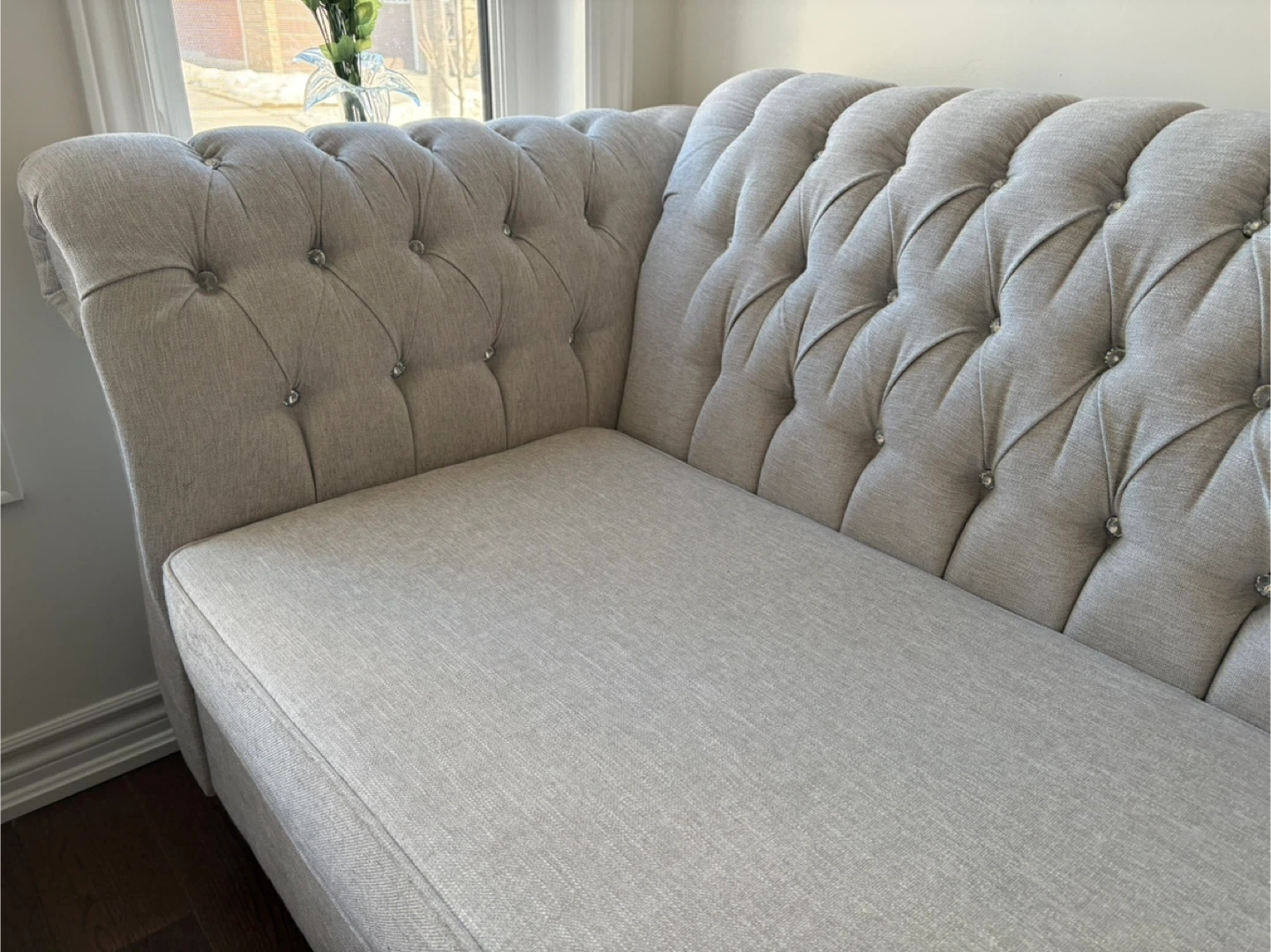 Chesterfield Sofa - Tufted Linen Crystals - photo 3