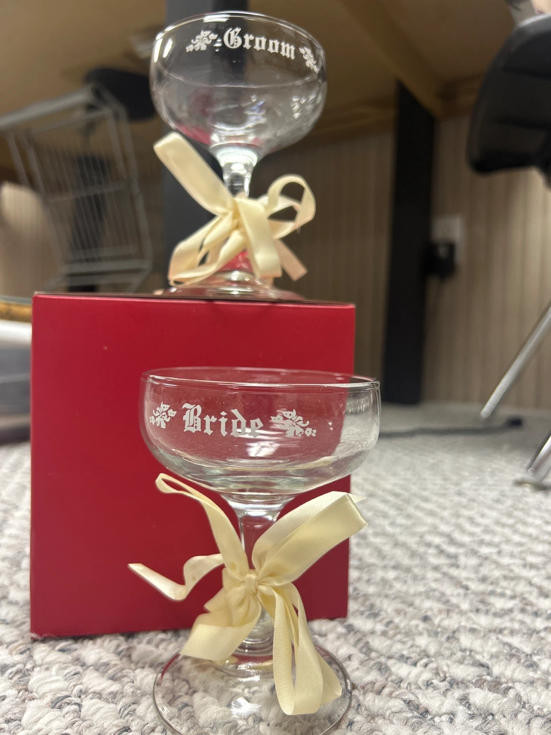 Bride and Groom Champagne Coupe Glasses - photo 4