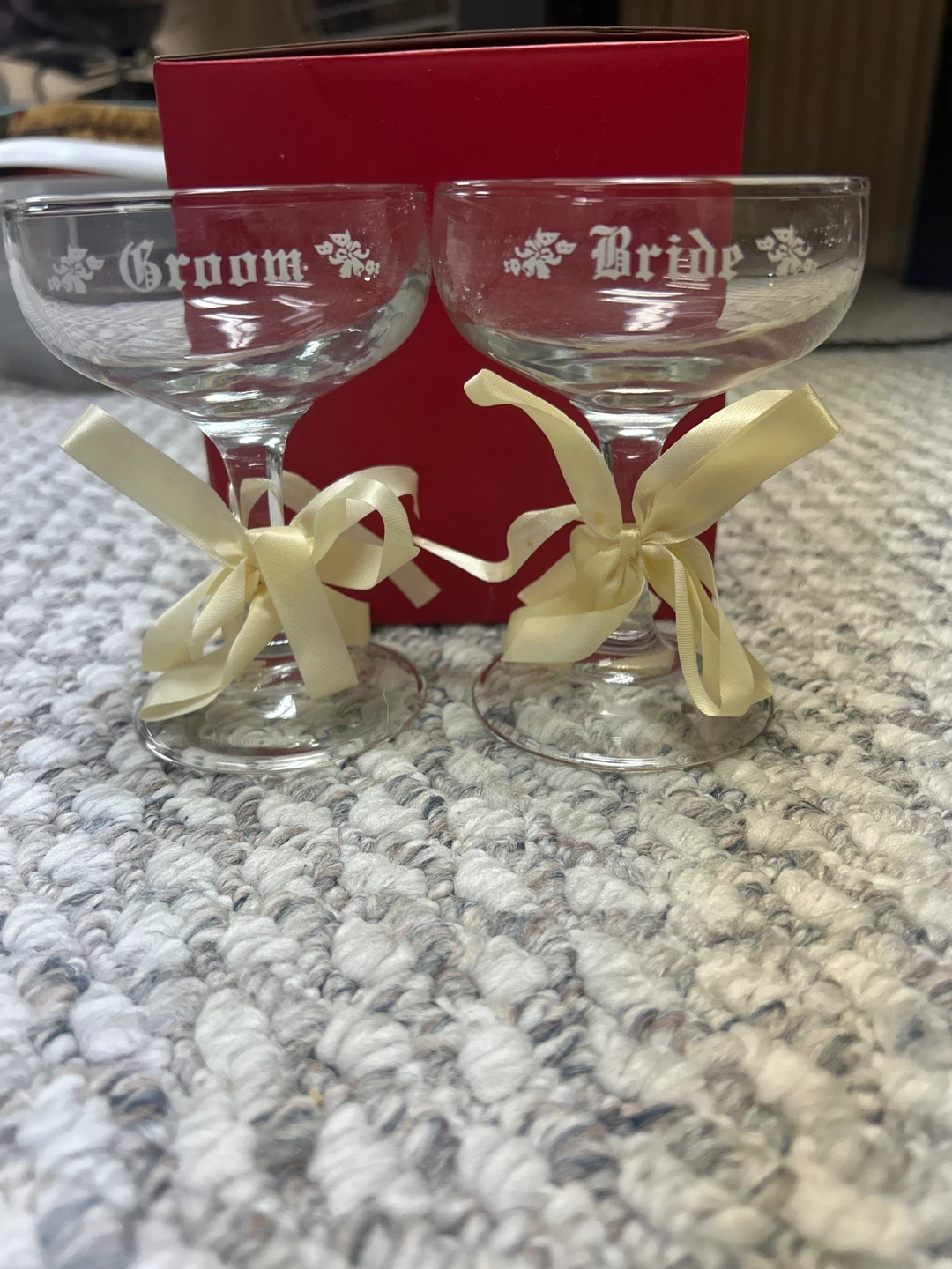 Bride and Groom Champagne Coupe Glasses