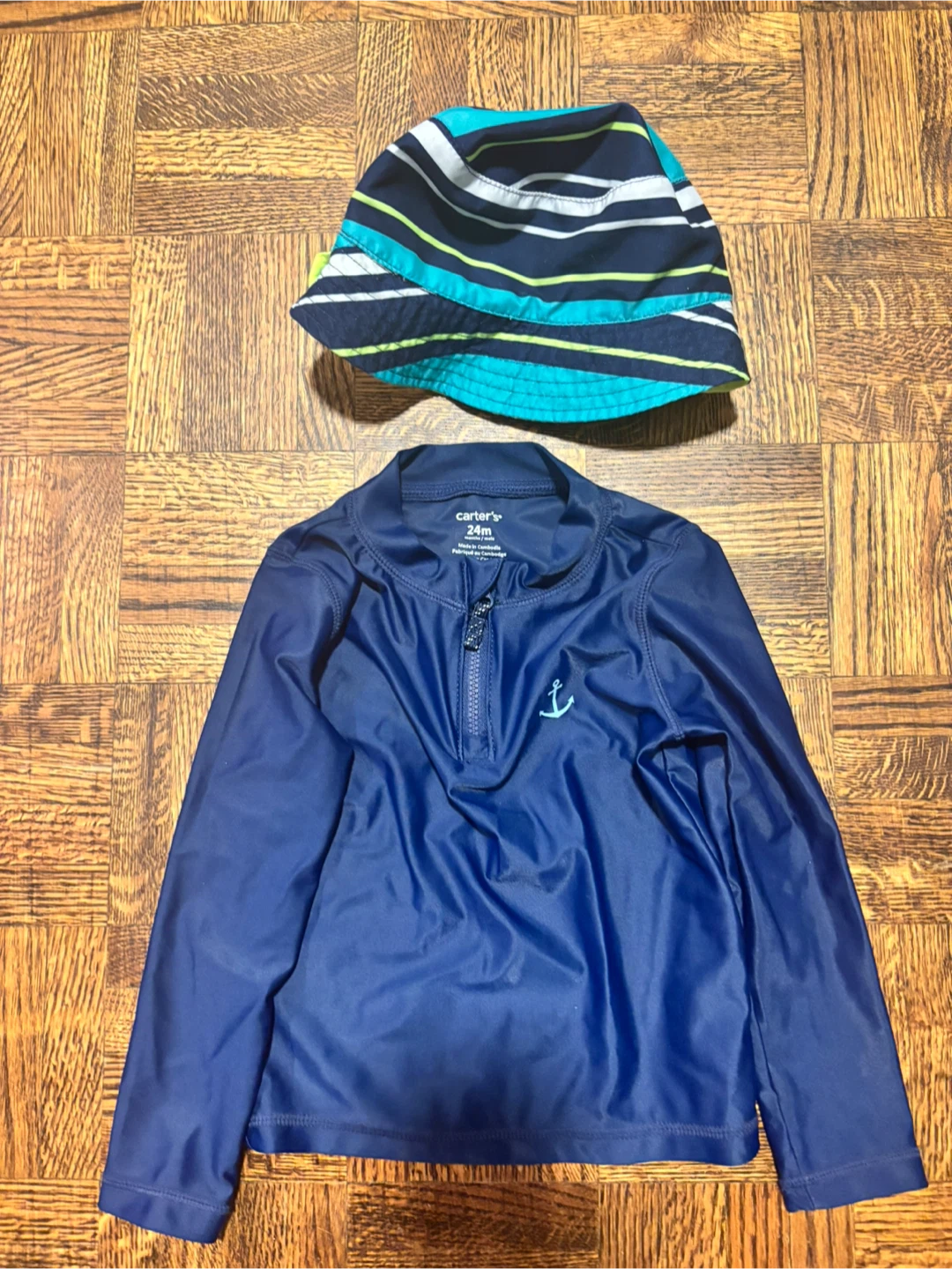 Carter's Rash Guard and Bucket Hat - 24 Months