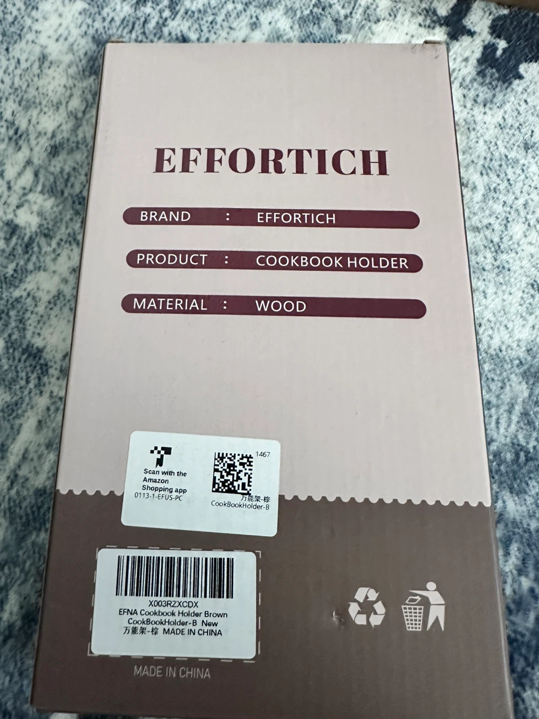 Effortich Cookbook Stand - 100% Solid Wood - photo 2