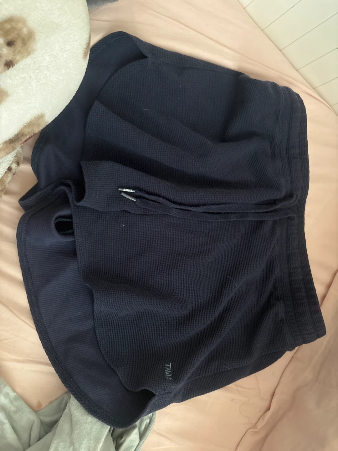 TNA Navy Waffle Knit Shorts Size M - photo 2