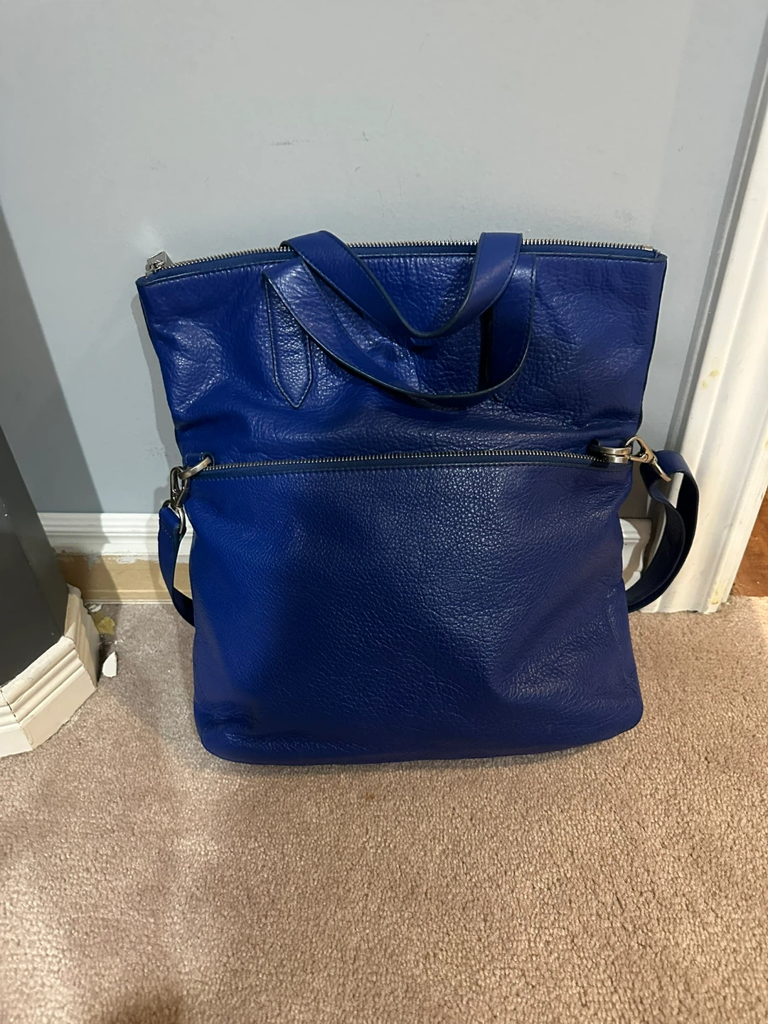 Corso Como Blue Leather Shoulder Bag - photo 3