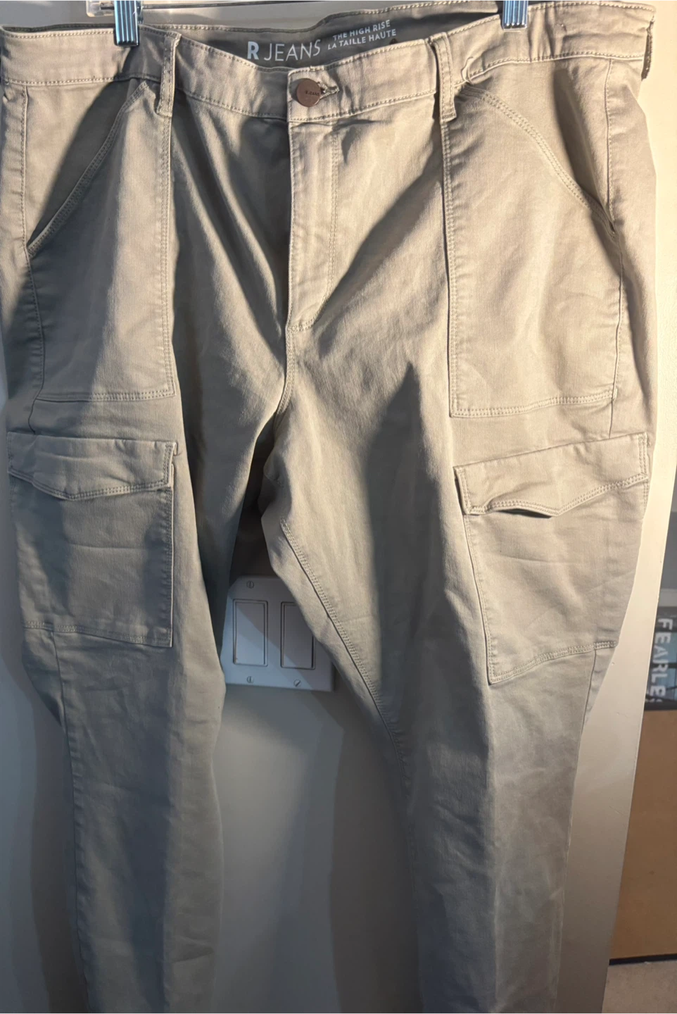 R Jeans Women's High Rise Cargo Pants Taupe - photo 4