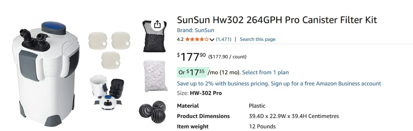 NEW SunSun HW302 Aquarium Canister Filter Complete Media Kit - photo 3