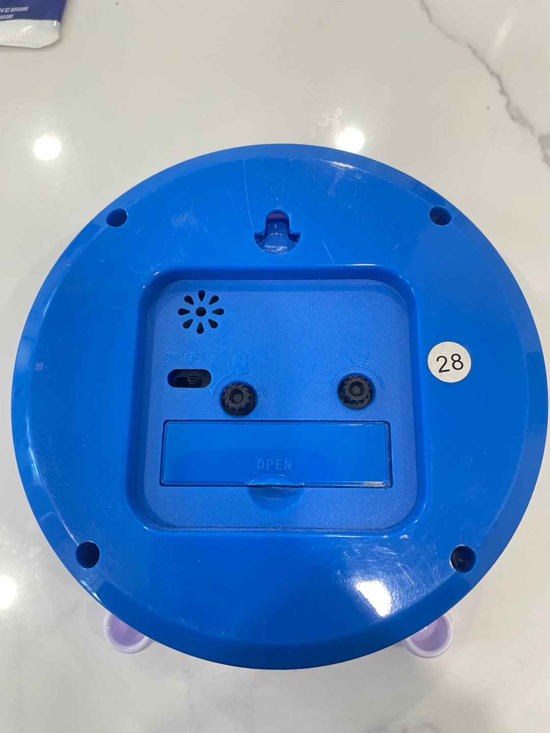 Blue and White Analog Alarm Clock - photo 3