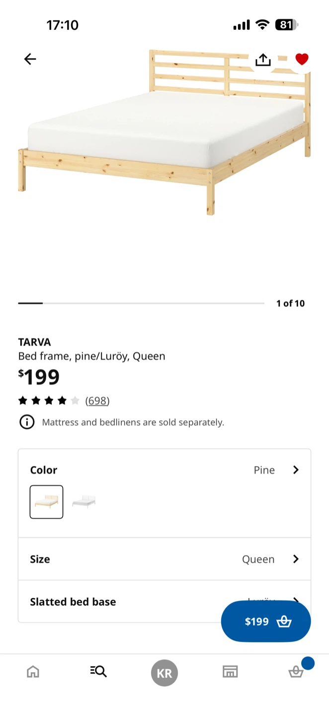 IKEA TARVA Queen Bed Frame - Pine - photo 3