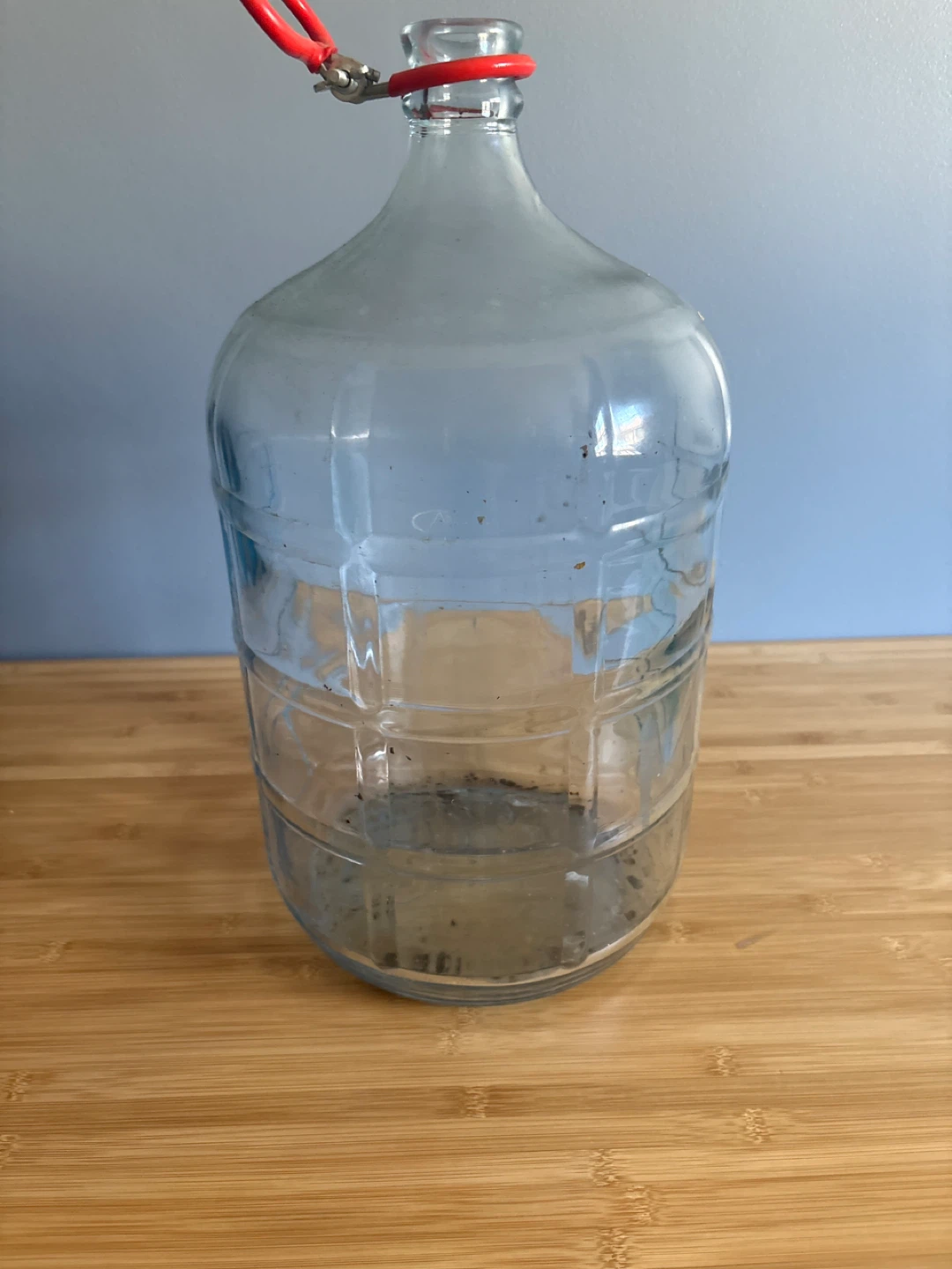 Glass Carboy Bottle with Red Handle
