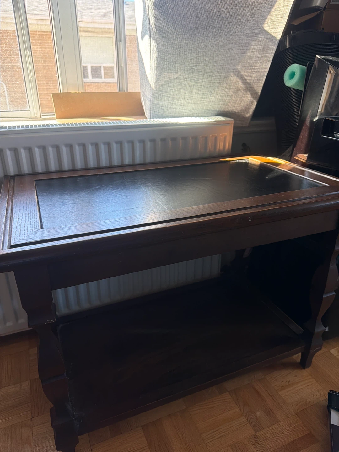 Vintage Wood Table with Black Inset Top - photo 2