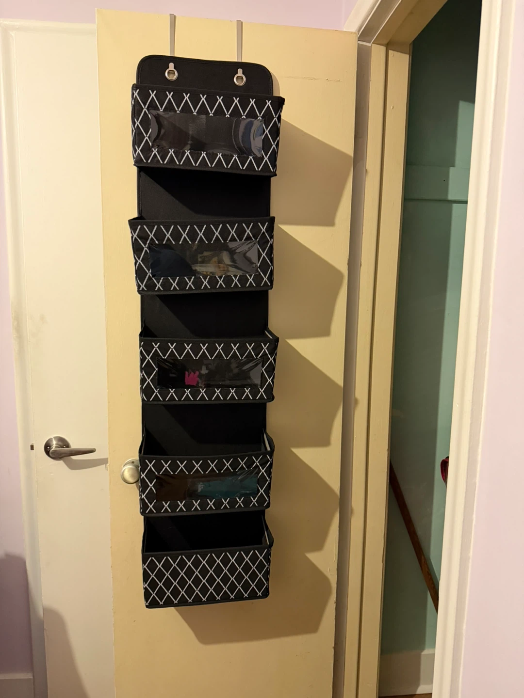 Black Over-the-Door Organizer with 5 Pockets