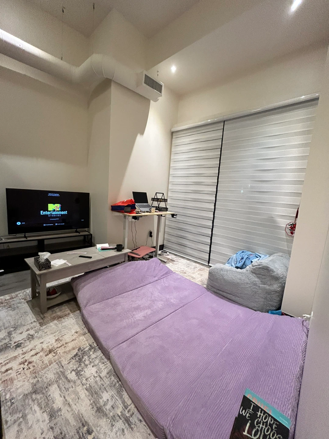 Purple Corduroy Foldable Floor Sofa Bed - photo 2