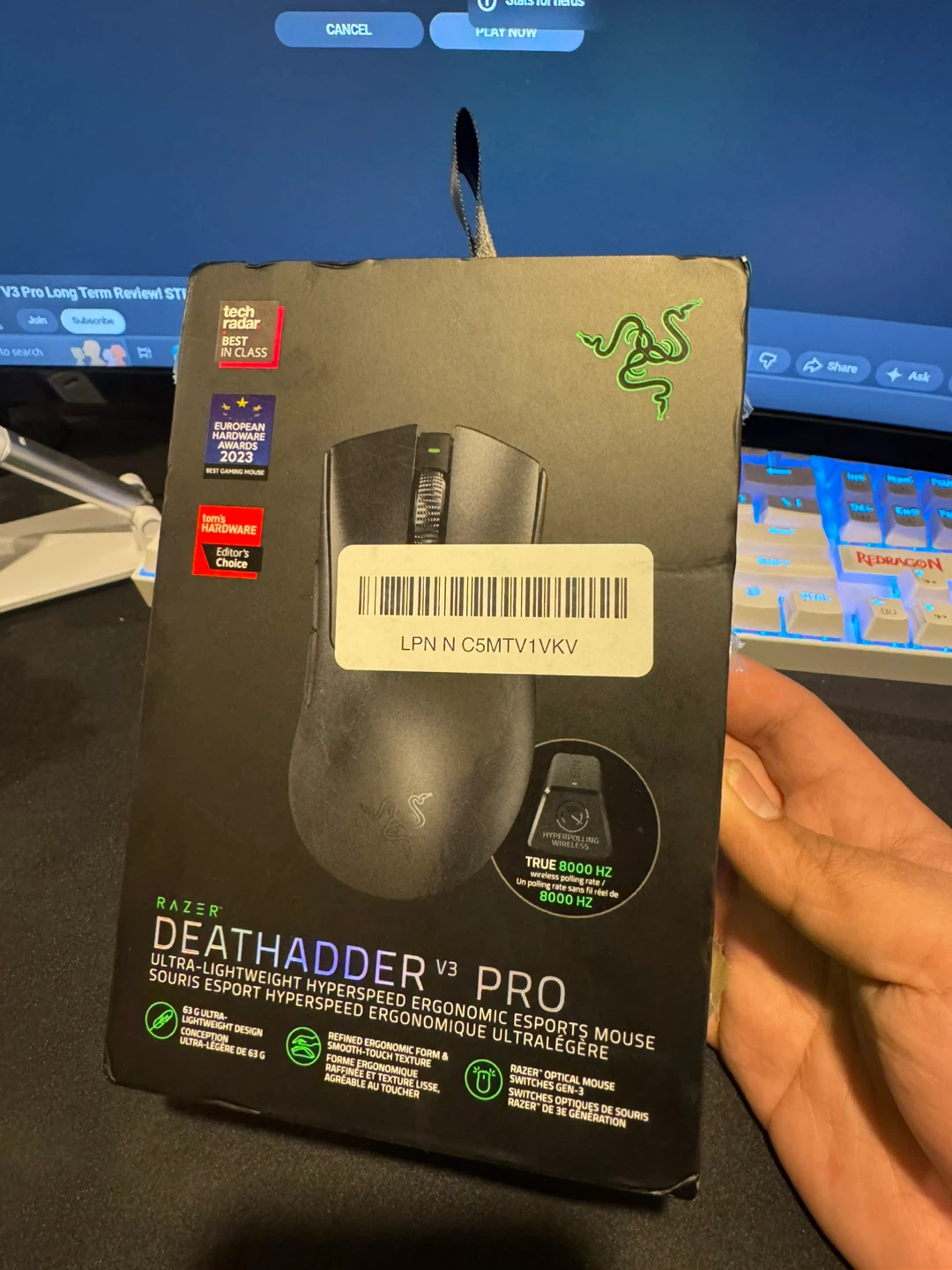Razer Deathadder V3 Pro Ultra-Lightweight Hyperspeed Ergonomic