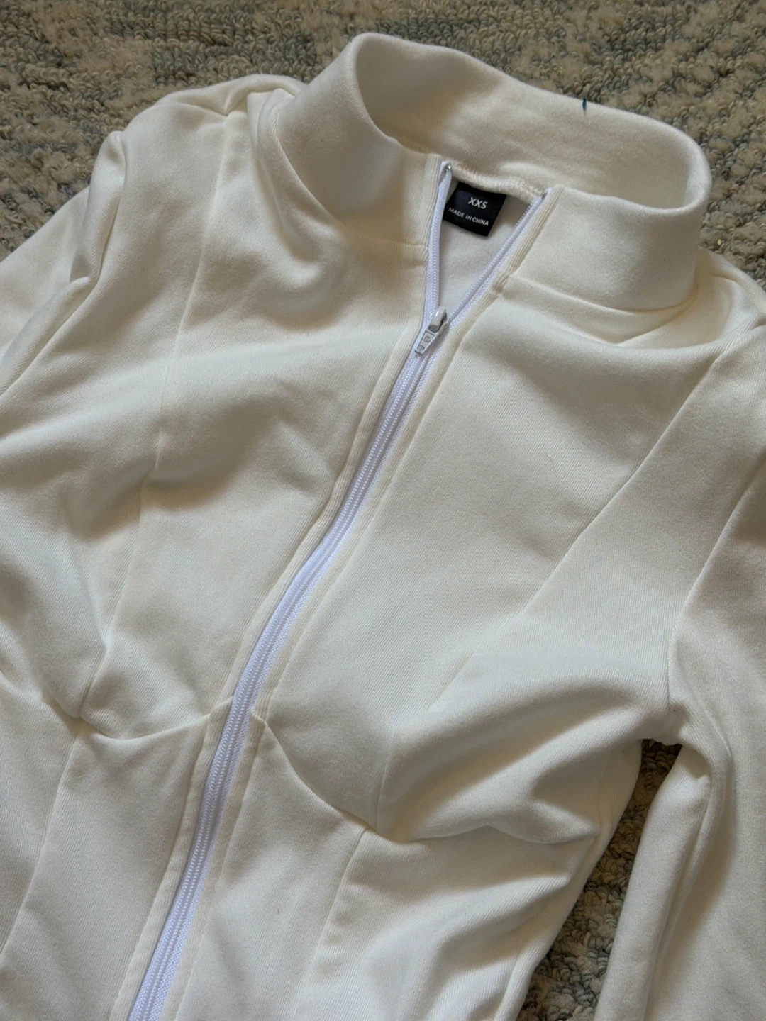 White Zip-Up Jumpsuit - photo 2