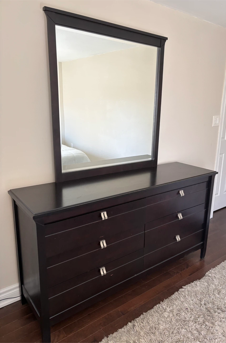 Dark Brown Dresser with Mirror