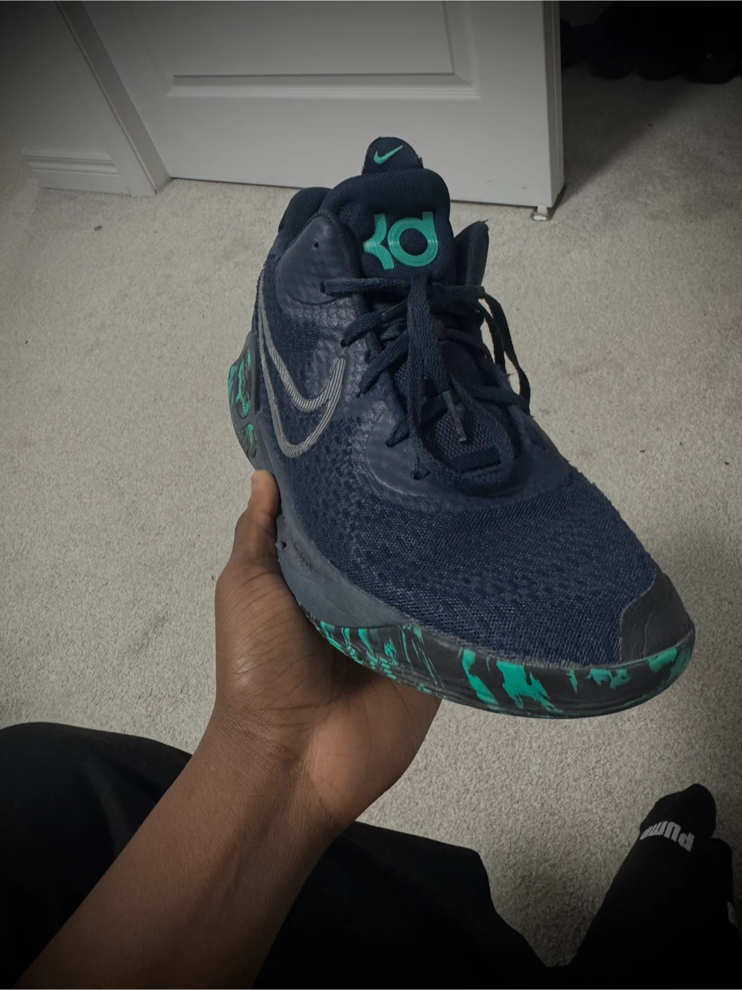 Nike KD 15 CW3400-400 Basketball Shoes Navy/Green US 10.5