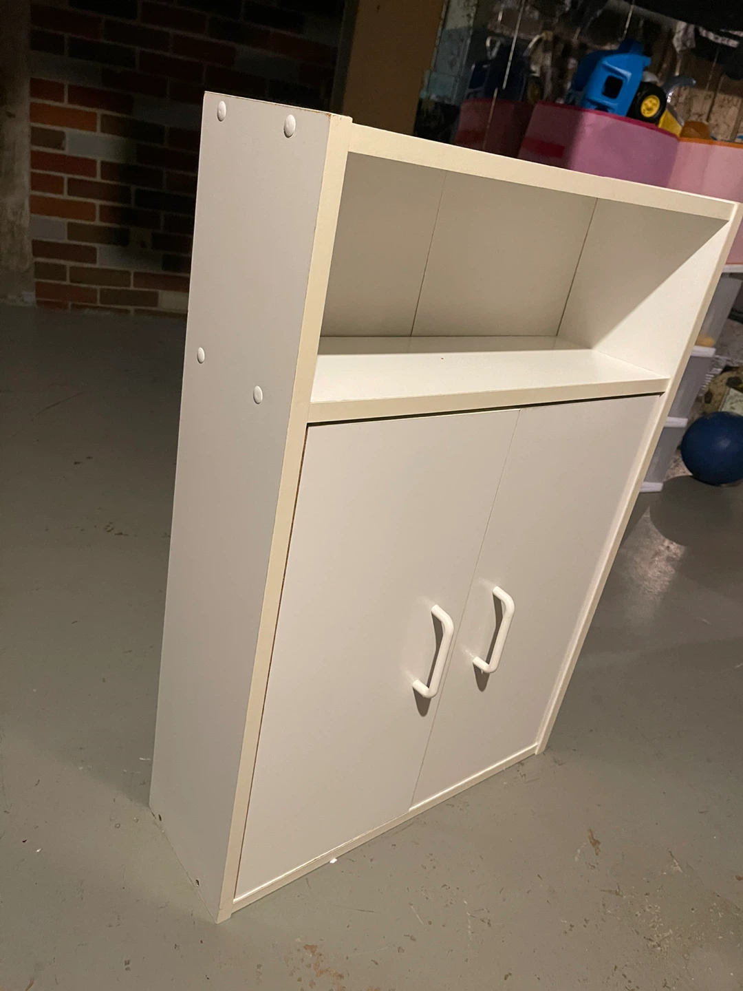 White Storage Cabinet with Doors and Shelves - photo 2