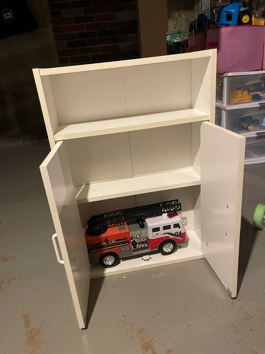White Storage Cabinet with Doors and Shelves - photo 3