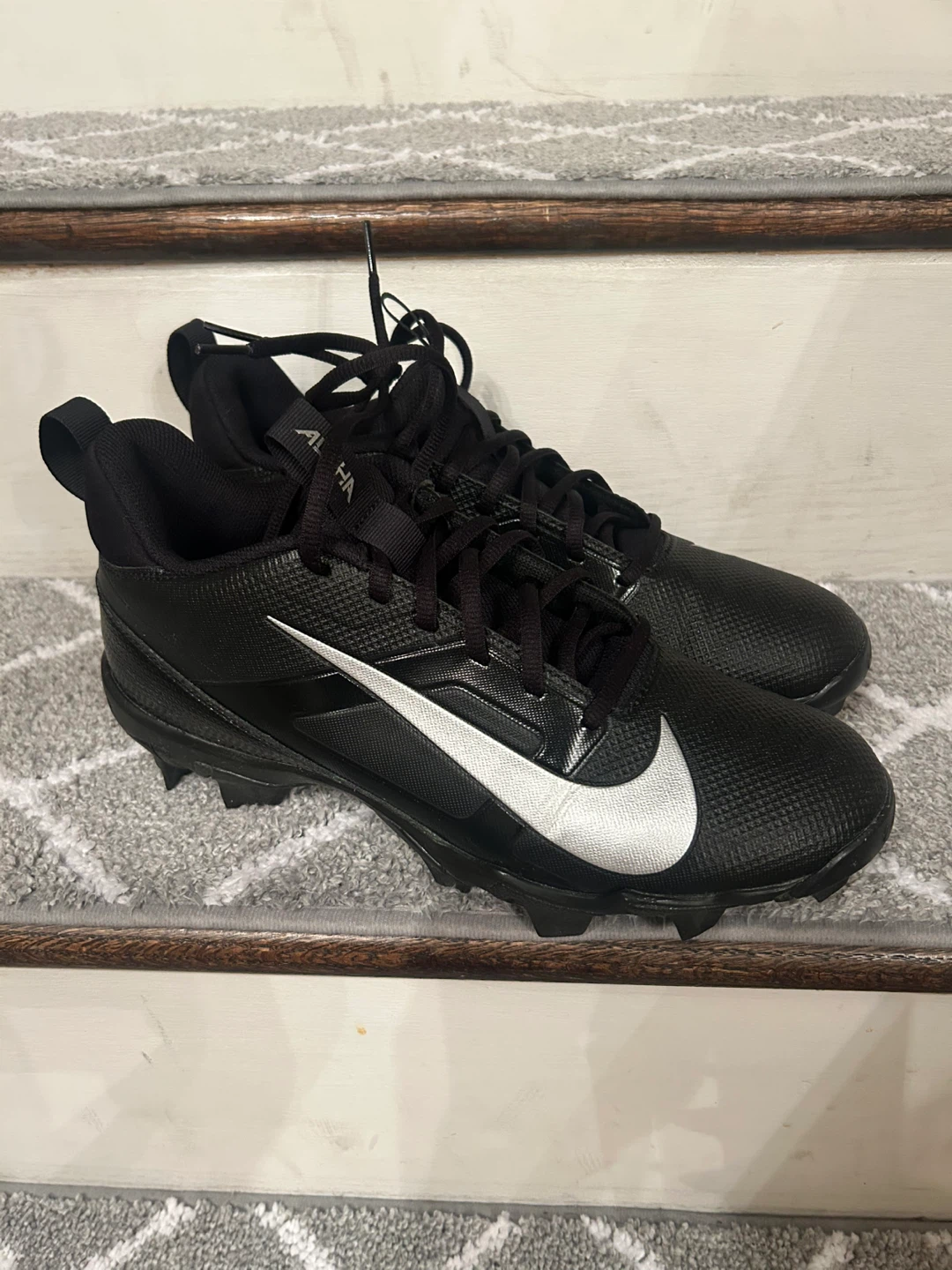 Nike Alpha Men's Football Cleats Black - Size 9