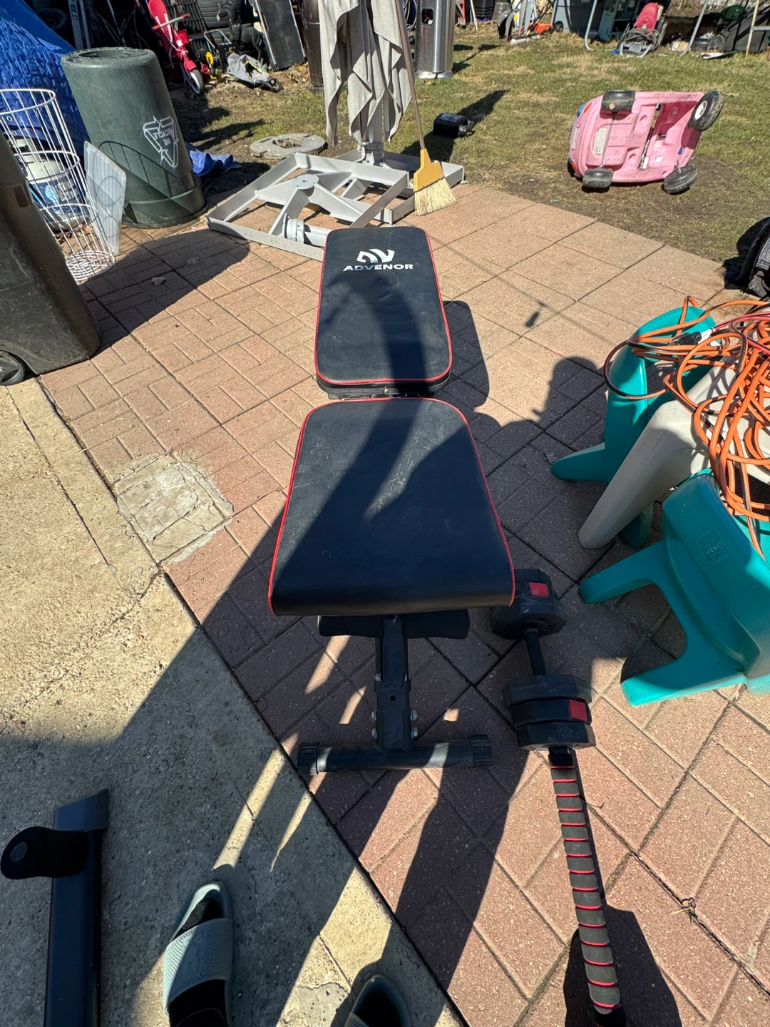 ADVENOR Weight Bench with Dumbbells