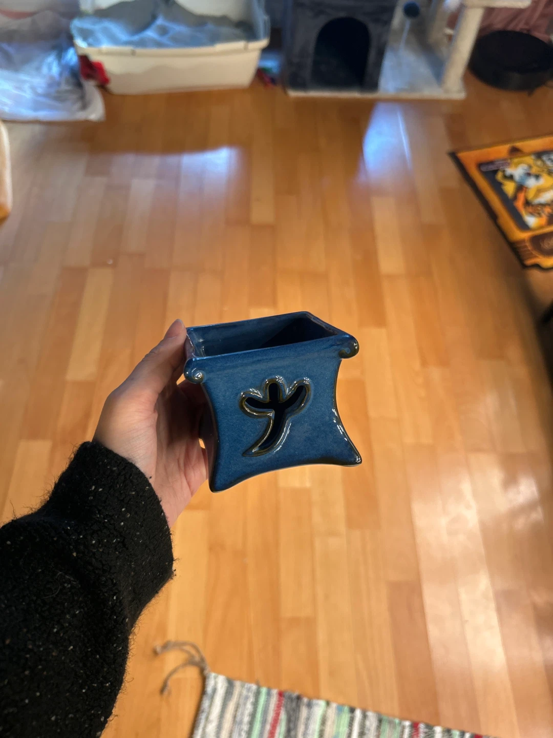 Blue Ceramic Candle Holder