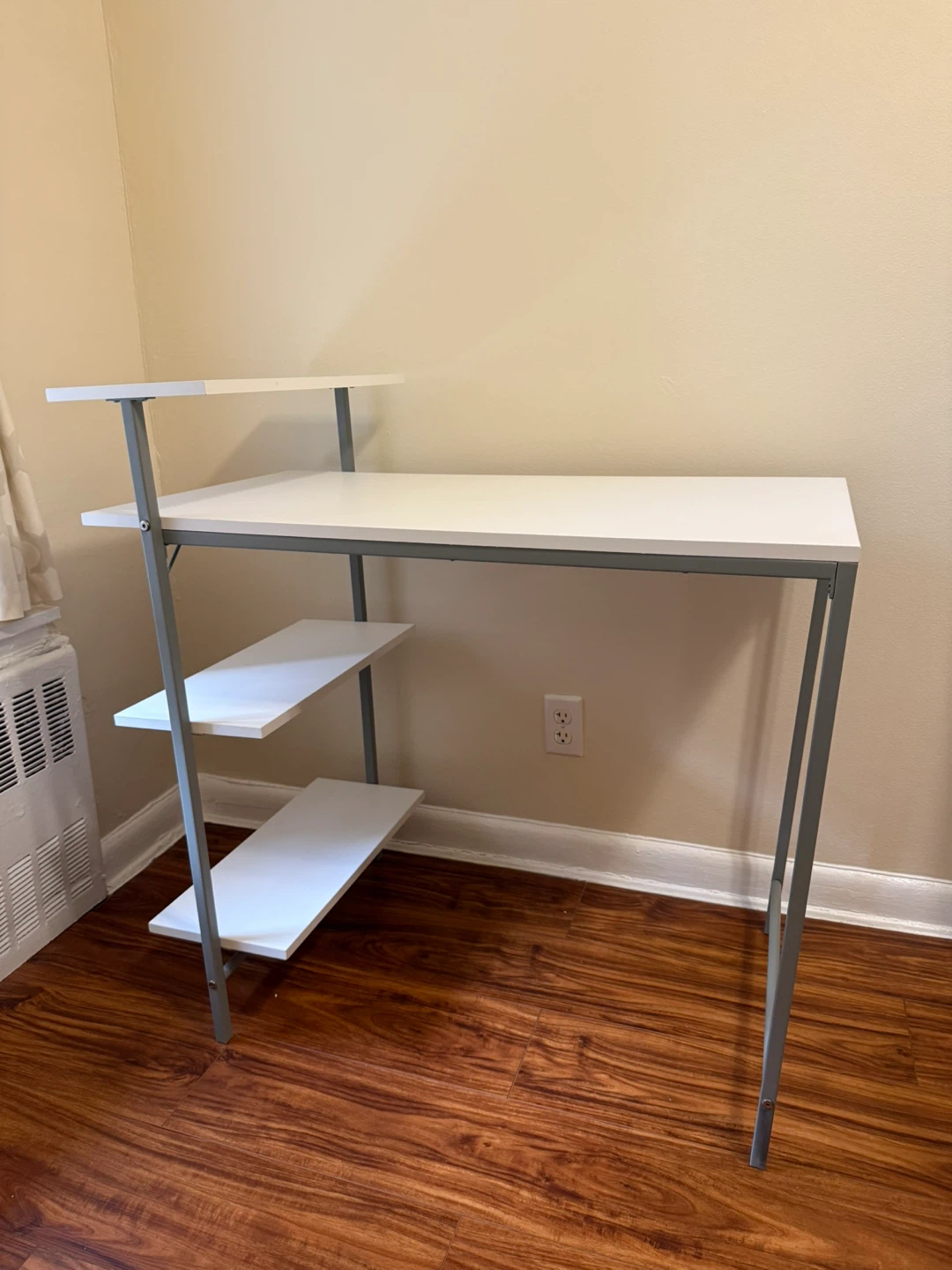 Compact White Desk with Shelves – Small Space Friendly - photo 3