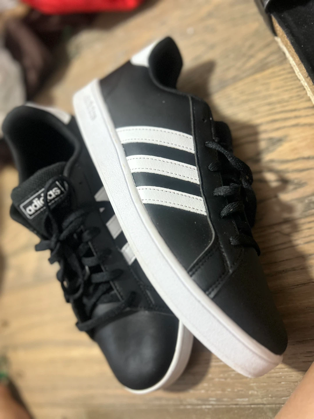 Adidas Grand Court Shoes Black White Size 6 - photo 2
