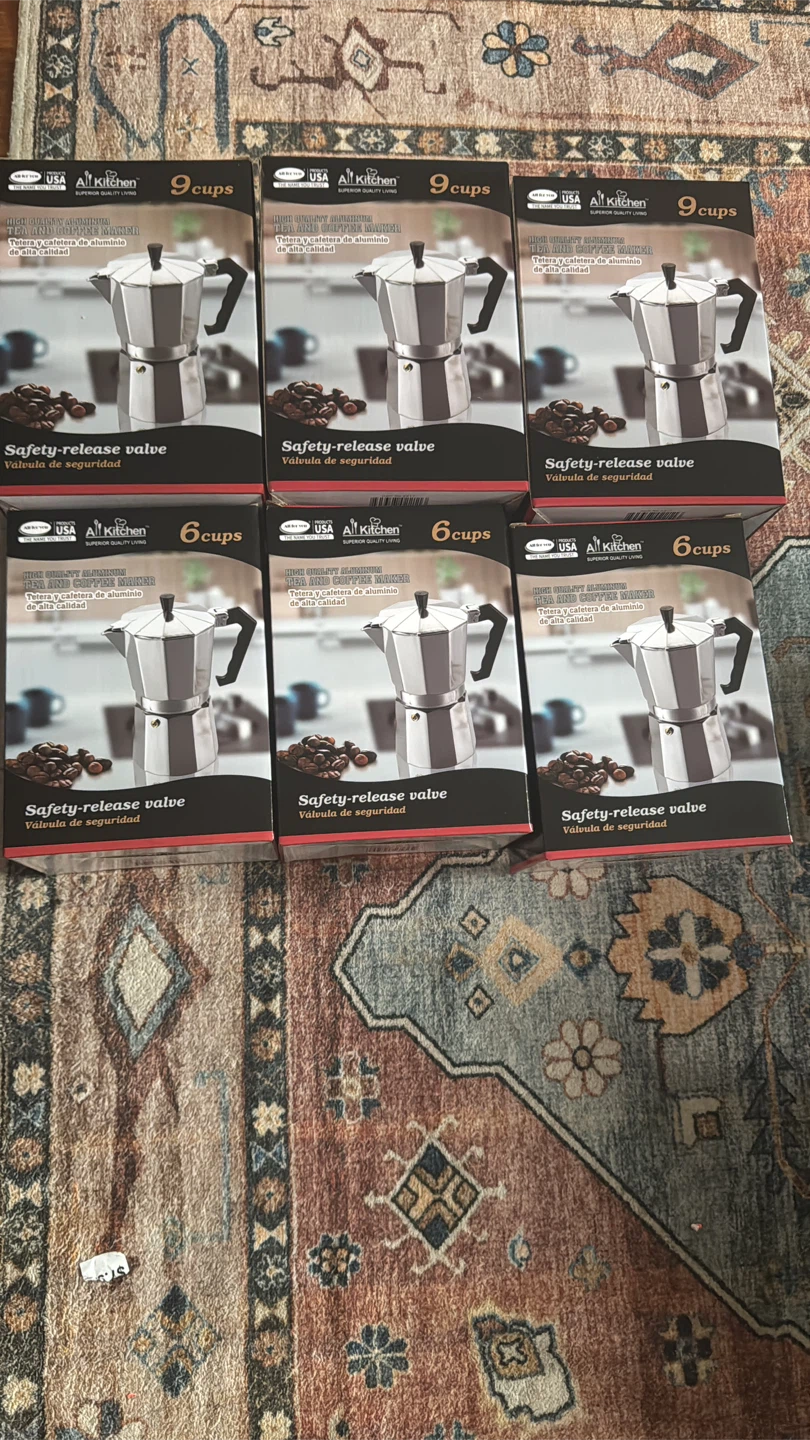 All Kitchen Aluminum Moka Pot Coffee Maker - 9 Cups