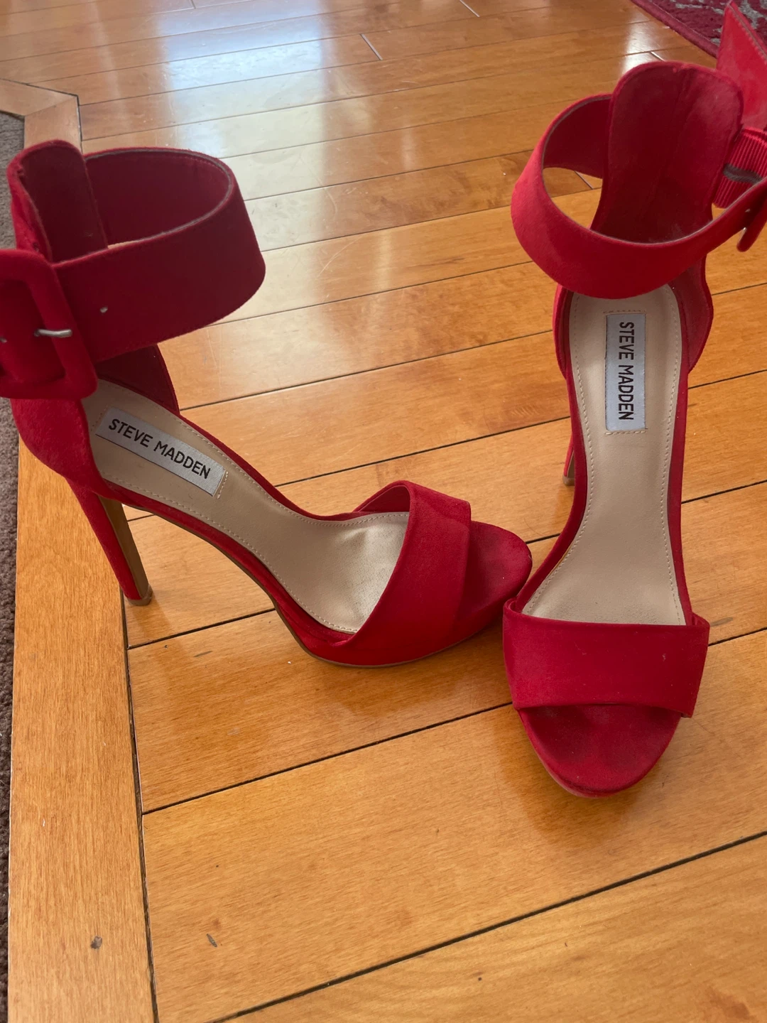 Steve Madden Red Suede Strappy Heels