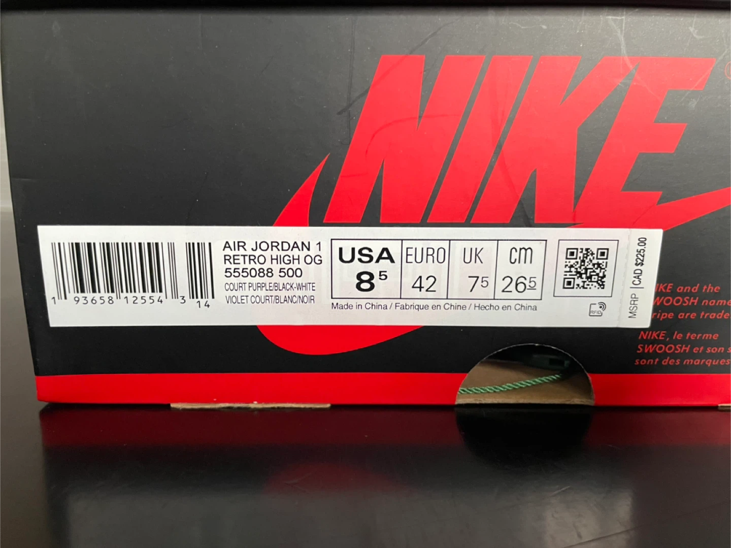 Jordan 1 High Court Purple - photo 5