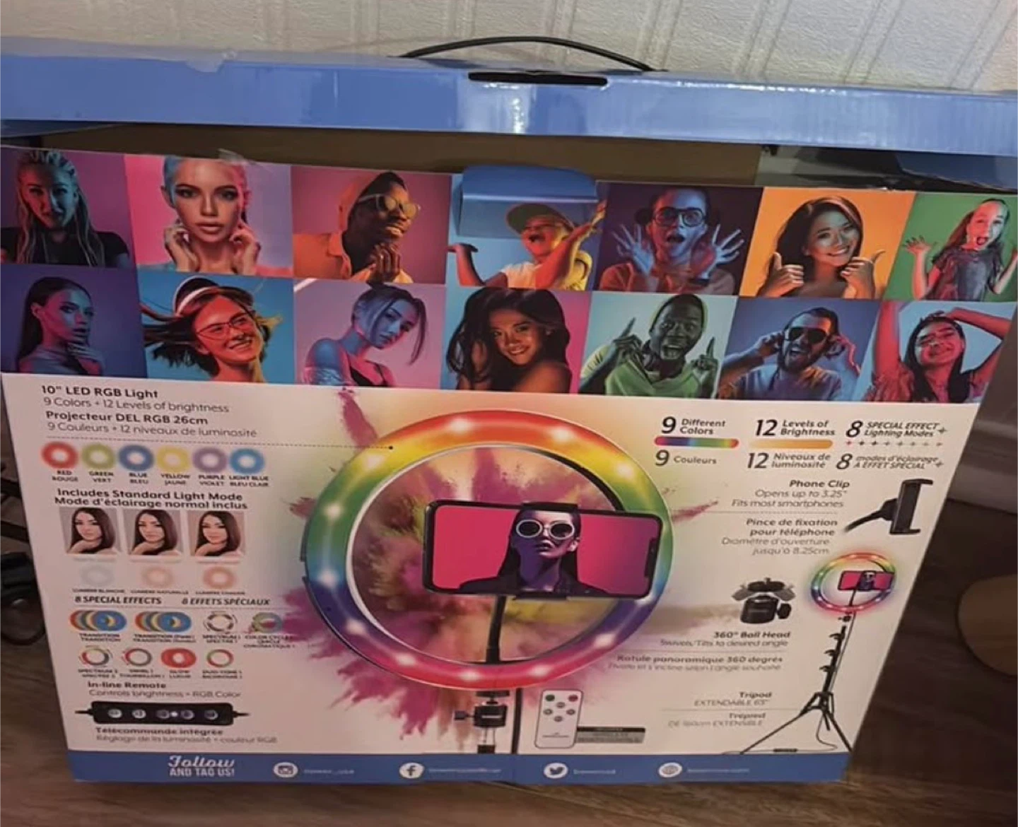 10" LED RGB Ring Light with Tripod and Phone Clip - photo 3