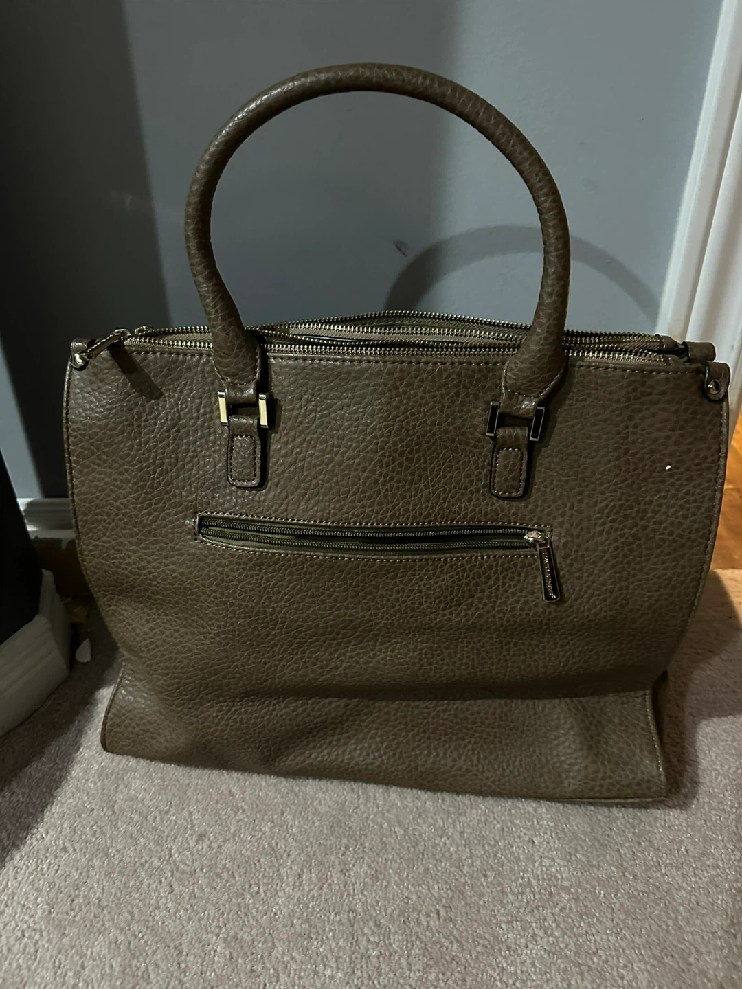 David Jones Taupe Faux Leather Tote Bag with Strap - photo 2