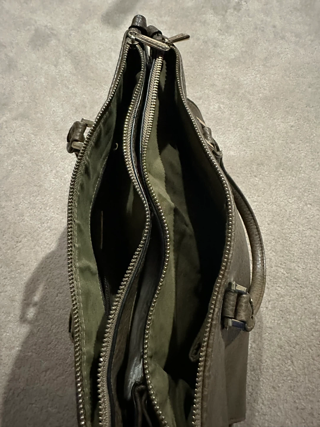 David Jones Taupe Faux Leather Tote Bag with Strap - photo 3