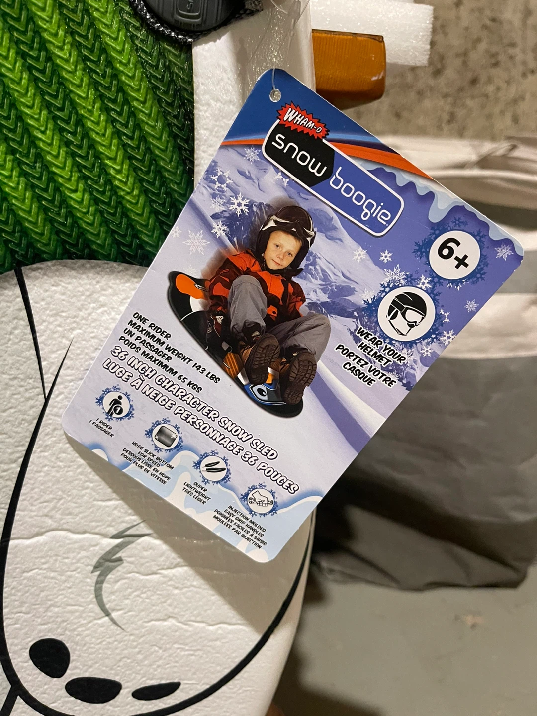 WHAM-O Snow Boogie Character Snow Sled - Polar Bear Design - photo 3