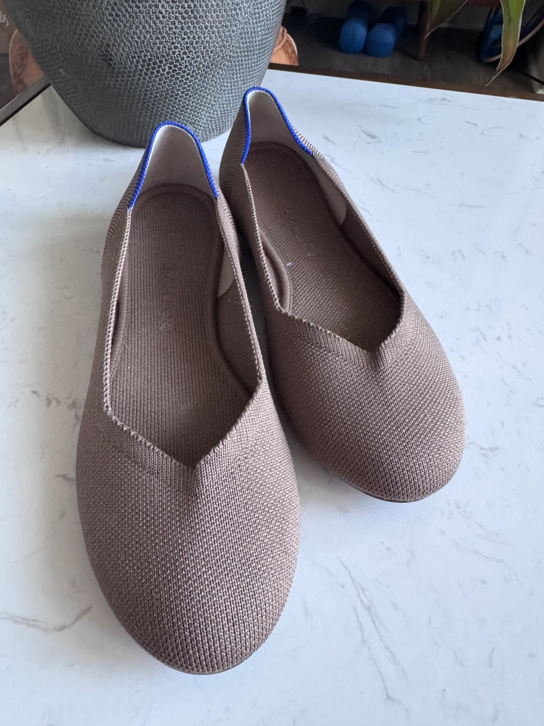Rothy's The Point Flats Women's Size 8.5 Taupe Knit