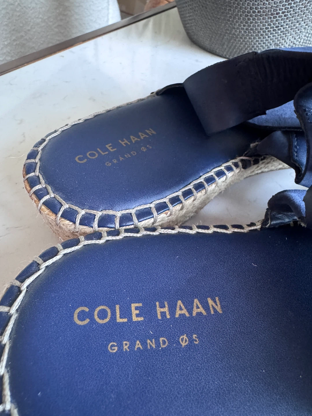 Cole Haan Navy Blue Espadrille Wedge Sandals - photo 5