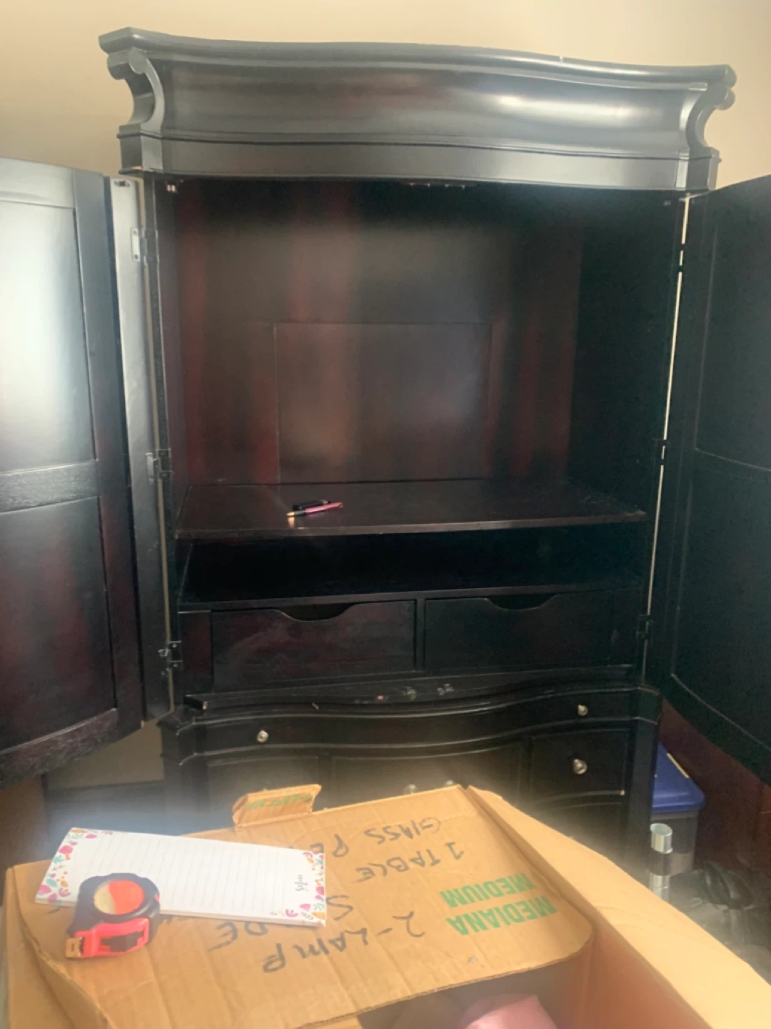 Solid Wood Armoire with Drawers - photo 4