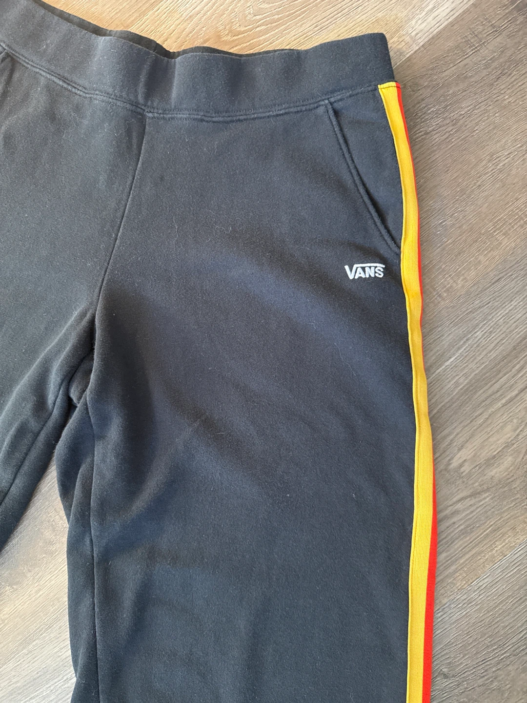 Vans Black Jogger Crop  Pants with Striped Side - Size M - photo 3