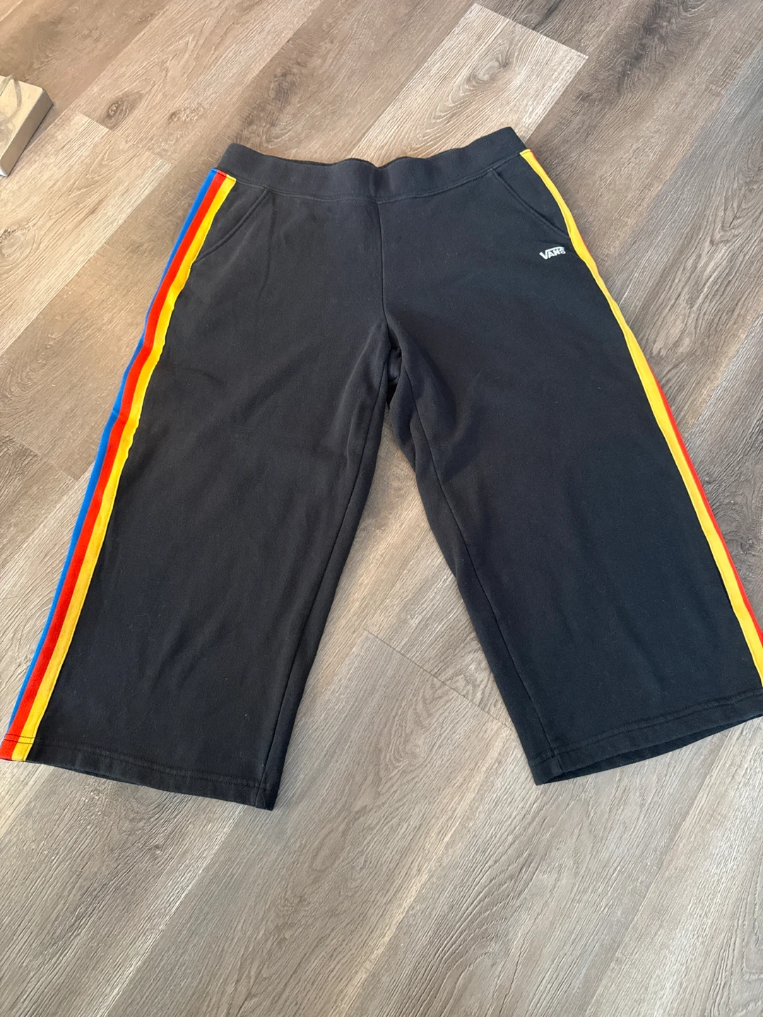 Vans Black Jogger Crop  Pants with Striped Side - Size M