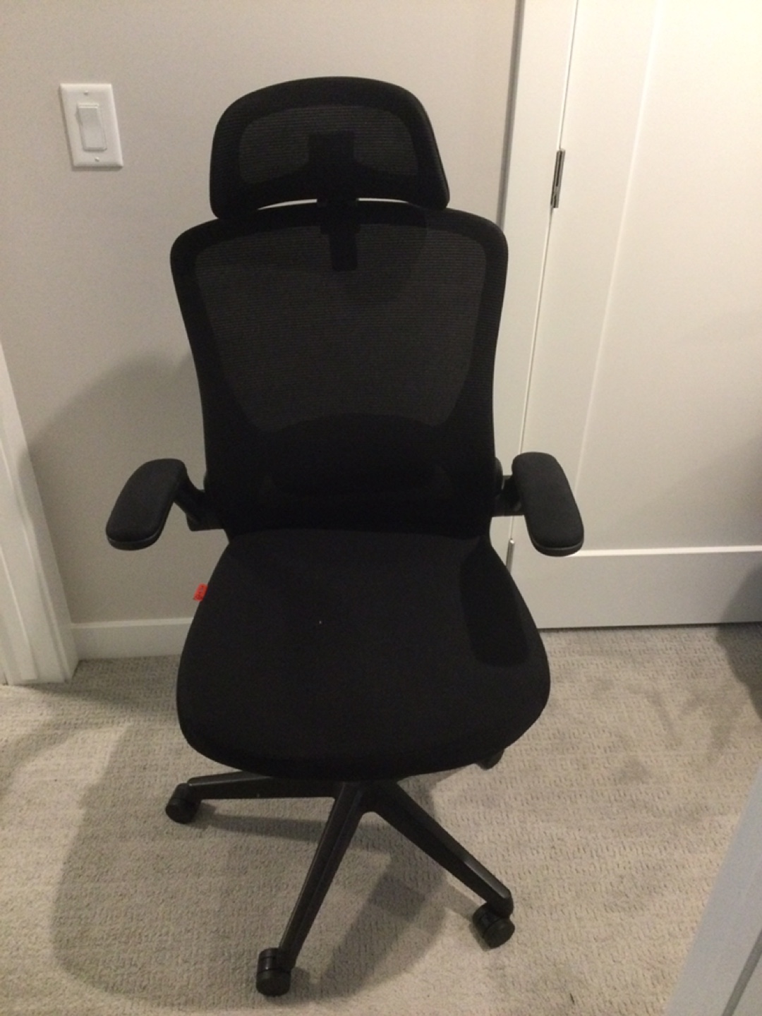 Black Ergonomic Mesh Office Chair with Headrest